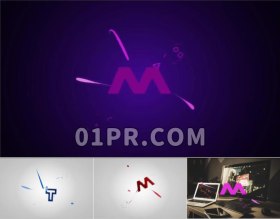 Pr创意动态线标志模板 简约优雅商业企业Logo演绎 Pr模板Logo