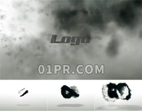 Pr黑色烟雾Logo模板 黑暗粒子黑烟标志演绎 Pr模板Logo片头