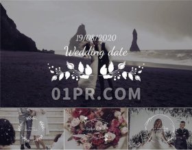 Pr婚礼鲜花标题模板 4K优雅美丽浪漫动画元素婚庆 Pr字幕模板