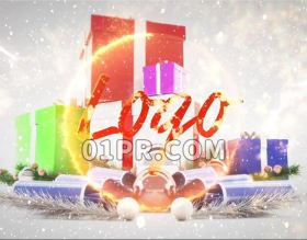 Pr新年愿望Logo模板 圣诞节日活动祝福标志演绎 Pr素材模板