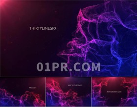 Pr抽象粒子片头模板 50秒优雅多彩时尚灵感现代 Pr模板片头Pr素材