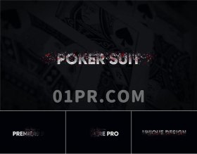 Pr扑克牌粒子字幕模板 8组简约动画游戏文字标题 Pr字幕条模板