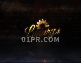 Pr金色豪华Logo模板 优雅时尚黄金光效奢侈品标志演绎 Pr素材