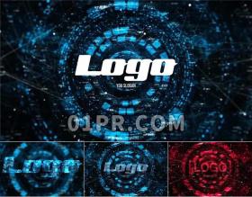 Pr模板 快速数字粒子科技数码科技Logo标志演绎 Pr素材