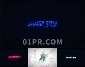 Pr字幕预设 炫酷故障失真文字标题Logo Pr素材基本图形mogrt