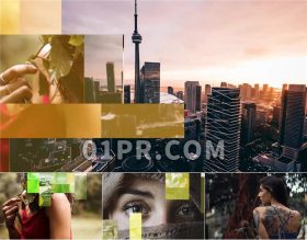 Pr模板转场 10组时尚彩色滑块形状分类拼图过渡效果 Pr素材