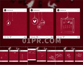 Pr图形预设 51组手绘涂鸦卡通动画圣诞节日元素 Pr素材包