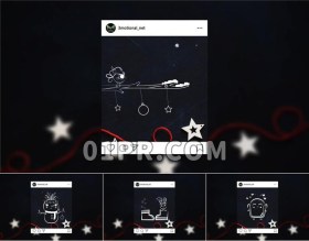 Pr图形预设 14组手绘涂鸦冬天圣诞节新年动画元素 Pr素材