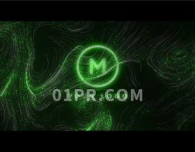 Pr模板Logo 黑暗盘绕移动粒子标志演绎 Pr素材