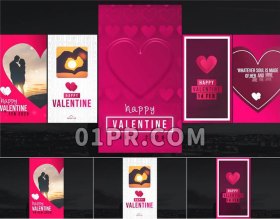 Pr基本图形预设 5组竖屏封面爱情爱心情人节婚礼 Pr素材
