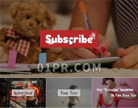 Pr按钮图形预设 8组卡通动画按钮点击文字标题 Pr素材
