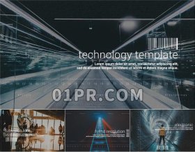 Pr模板片头 12张63秒数字技术高科技时间线幻灯片 Pr片头模板