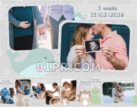 Pr模板相册 15张40秒有趣卡通儿童婴儿幼儿小孩子生日 Pr电子相册