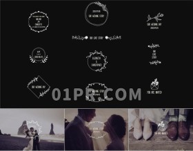 Pr字幕模板 10组优雅时尚缓慢动画文字婚礼标题Wedding Titles Pr