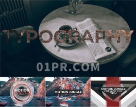 Pr转场模板 6组现代文字标题标志水印过渡效果 Pr转场特效