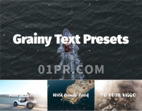 Pr字幕预设 10组时尚粒状文字VHS抖动 Pr字体效果预设