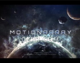 Pr基本图形模板 大气行星宇宙空间文字预告片 Pr标题字幕