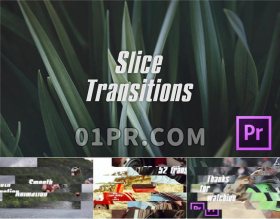 Pr转场模板 条状滑动分割现代时尚切条运动活力 Pr转场效果