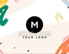 Pr片头模板 画笔笔刷多彩涂鸦街头展示Logo现代 Pr素材