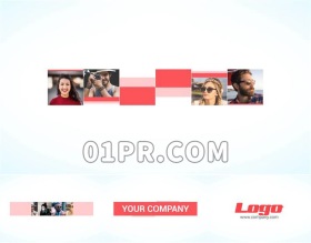 Pr片头模板 6张多帧条状组合图像LOGO标志展示 Pr素材