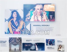 Pr片头模板 视差排版玻璃多帧简洁时尚现代展示优雅 Pr幻灯片