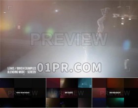 Pr特效素材 50组4K光效炫光闪烁耀斑光晕元素 Pr视频素材