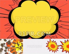 Pr转场素材 13组动画爆炸漫画风少年热血泡沫条纹 Pr视频素材