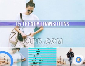 Pr转场模板 15组时尚图形滑动玻璃模糊遮罩过渡效果 Pr素材