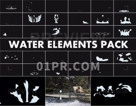 Pr视频素材 28组水滴水花飞溅MG动画图形元素 Pr/AE特效素材
