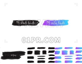 Pr视频素材 30组动画笔刷绘画效果彩色 Pr/AE特效素材
