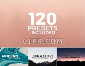Pr字幕预设 120组现代动画文字动态标题 Pr素材