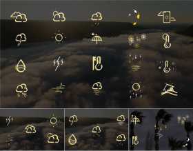 Pr模板 20组太阳下雪下雨多云晴天雷电循环动画图标 Pr素材