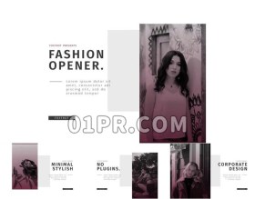 Pr模板片头 8张简约时尚产品展示宣传幻灯片 Pr素材
