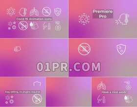 Pr图形模板 动画病菌图标