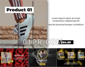 Pr模板 6组现代时尚产品价格促销展示全屏标题 Pr素材