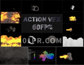 Pr图形模板 12组4K火焰燃烧烟雾爆炸粒子VFX视觉特效元素 Pr素材