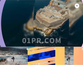 Pr转场模板 16组4K玻璃条纹线条圆弧扇形幻灯片过渡效果 Pr素材