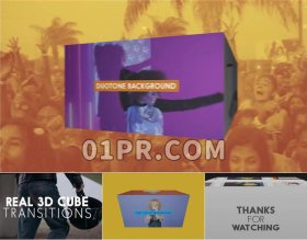 Pr转场预设 24组3D立方体翻转过渡效果4K Pr素材