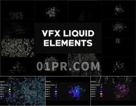 Pr图形模板 12组VFX模拟水流液体液态流体飞溅动态元素 Pr素材