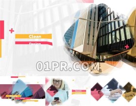 Pr片头模板 4张18秒简短现代公司介绍企业宣传片头LOGO Pr素材