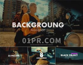 Pr转场预设 32组黑色前景遮罩黑场过渡效果 Pr素材