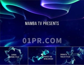Pr片头模板 42秒抽象北极光灵感晚会标题 Pr素材