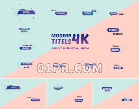 Pr字幕模板 12组4K现代时尚动态标题文字 Pr图形模板