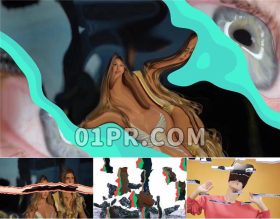 Pr转场模板 12组流体液体变形湍流扭曲过渡效果 Pr素材