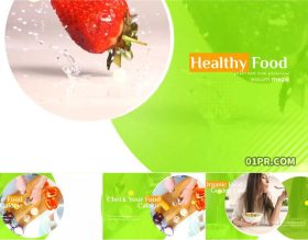 Pr片头模板 37秒健康绿色食物餐厅美食菜单展示 Pr素材