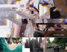 Pr转场模板 10组现代玻璃百叶窗反射过渡效果 Pr素材