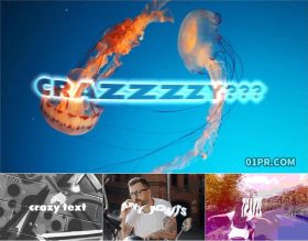 pr文字预设 8组疯狂变形失真扭曲字幕标题效果 pr素材