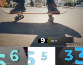 pr模板  top10前十排名排行榜单介绍简约 pr素材
