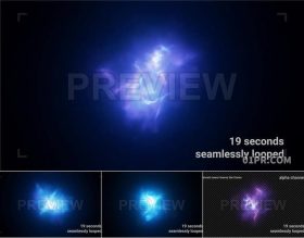 蓝色辉光魔法能量烟雾循环元素透明通道 PR/AE/FCPX视频素材