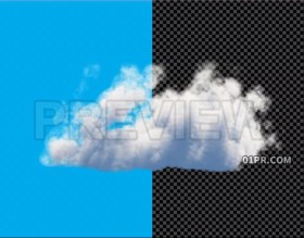实拍蓬松白云积云透明通道 PR/AE/FCPX视频素材
